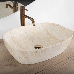 Lavoar pentru blat Rea Freja Travertine Matt - Img 2