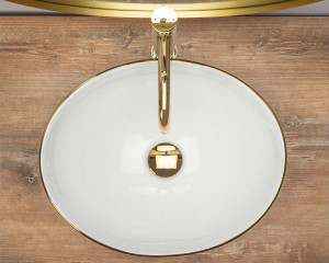 Lavoar Sofia Gold Edge ceramica sanitara - 41cm - Img 5