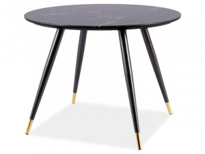 Masa Cyryl II rotunda Marmura Neagra - Ø100 x h76 cm - Img 1
