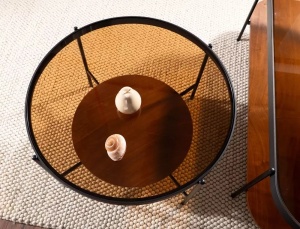 Masa de cafea Prima B chihlimbar transparent/nuc ø74/h43 - Img 3