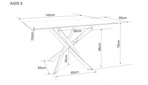 Masa dreptunghiulara Agis II transparent/argintiu L140xl80xh75 cm - Img 12
