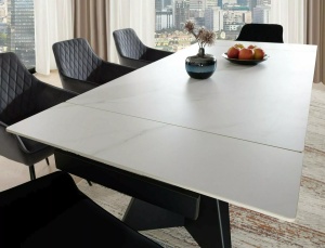 Masa extensibila Laconi alb/negru L160-220xl90 cm - Img 11