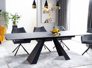 Masa extensibila Salvadore Ceramic gri ANTHRACITE/negru mat L160-240 cm - Img 3