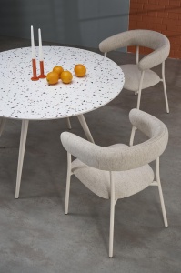 Masa rotunda Aramis terrazzo/alb ø120/h76 cm - Img 5