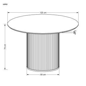 Masa rotunda Lopez – ø120 / h78 cm - Img 10