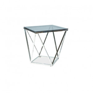 Masuta cafea Silver B argintie - L 50 x l 50 x h 53 cm