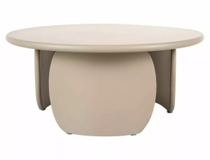 Măsuță de cafea Noemi bej închis mat ø80/h35 cm - Img 3