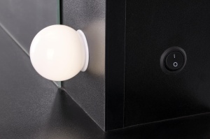 Masuta de toaleta cu oglinda si LED Hollywood XL - Negru - Img 6