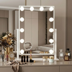 Oglindă LED HOLLYWOOD White 30x40 - Img 2