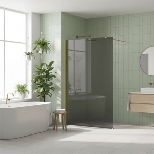 Paravan de dus Rea Flexi Grey / Gold 140 - Img 3