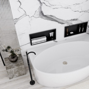 Raft incastrat pentru baie 30x45 negru mat - Img 2