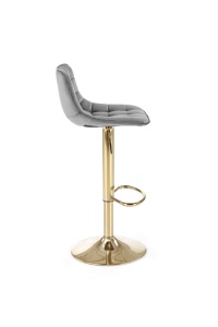 Scaun de bar H120 velvet gri/gold - Img 4