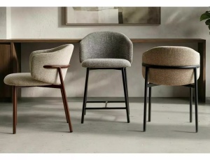 Scaun de bar Osaka H-2 gri 254 / negru mat - Img 3