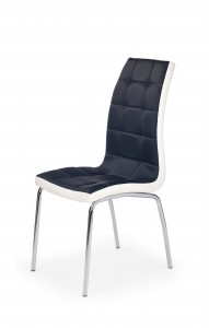 Scaun K186 piele ecologica negru alb - Img 2