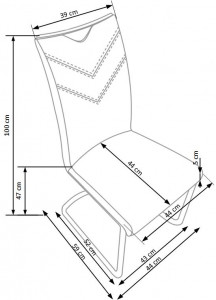 Scaun K224 piele ecologica negru - Img 3