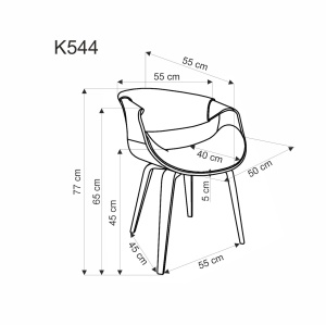 Scaun K544 gri/nuc H77 cm - Img 3