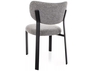 Scaun lemn tapitat Rin 254 gri/negru - H79 cm - Img 3