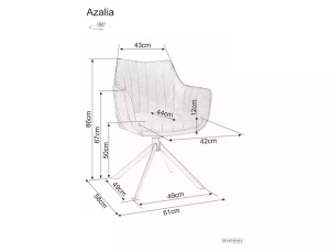 Scaun rotativ Azalia D bej deschis/stejar Brego31 - Img 4