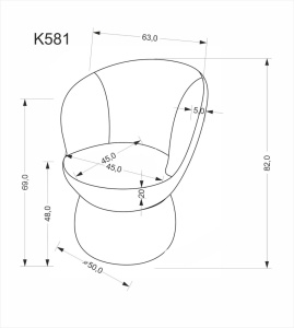 Scaun rotativ K581 gri - Img 7