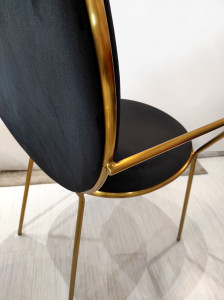 Scaun tapitat Etienne negru/gold – H95 cm - Img 2