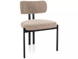 Scaun tapitat Misaki 253 bej / negru mat - H81 cm - Img 3