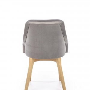 Scaun Toledo 2 velvet gri/stejar miere Solo 265 - Img 7