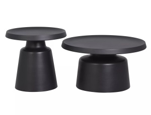 Set 2 masute de cafea Rodos negru mat ø50/ø70 - Img 3
