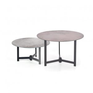 Set 2 mese de cafea Twins - d 70-60 x h 43-30 cm - Img 1