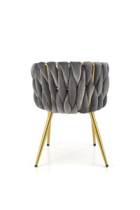 Set 4 scaune K517 velvet gri/auriu - Img 6