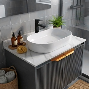Set de mobilier de baie cu blat Marti 60cm Grey - Img 4