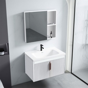 Set mobilier de baie cu lavoar Astor 60cm White - Img 2