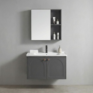 Set mobilier de baie cu lavoar Denver 60cm Grey