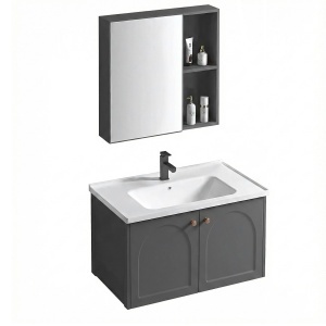 Set mobilier de baie cu lavoar Denver 60cm Grey - Img 2