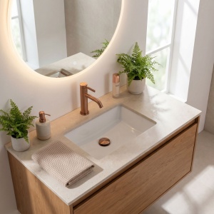 Baterie pentru baie Rea Rivo Brush Copper - Img 3