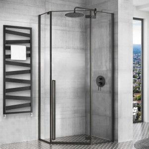 Cabina de dus DIAMOND BLACK MAT 80x80 cm - Img 2