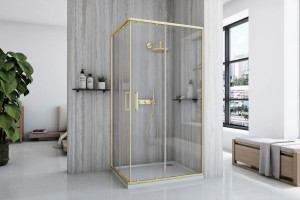 Cabină de duș Rea City 80x100 cm Brush Gold - Img 4