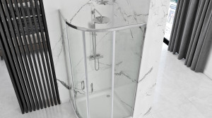 Cabina dus REA Look Chrome 80x80 + Cada de duș Look White - Img 3