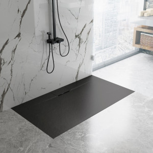 Cadita pentru dus Bazalt Long neagra 90x120 - Img 3