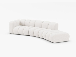 Canapea deschisa rotunjita 5 locuri Lupine boucle Baloo L335 cm - Img 3