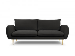 Canapea tapitata Vienna 3 locuri plusat/picioare gold – L200 x l92 x h95 - Img 4