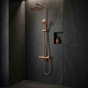 Coloana de dus cu termostat Lungo Diamond Copper Brush - Img 7