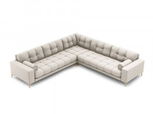 Coltar 6 locuri Bali tapitat/picioare gold – L256 x l256 x h75
