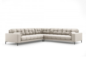 Coltar 6 locuri Bali tapitat/picioare negre – L256 x l256 x h75