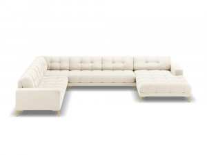 Coltar 7 locuri Bali U velvet/picioare gold – L327 x l256 x h75 - Img 11