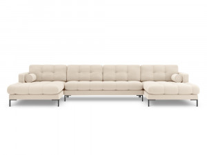 Coltar 7 locuri tapitat Bali picioare negre – L383 x l185 x h75 - Img 2