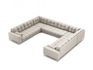 Coltar 9 locuri Bali tapitat/picioare gold – L327 x l256 x h75 - Img 1