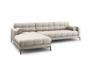 Coltar tapitat Bali 5 locuri stofa/picioare negre – L293 x l185 x h75 - Img 3