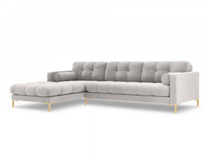 Coltar tapitat Bali 5 locuri velvet/picioare gold – L293 x l185 x h75 - Img 3