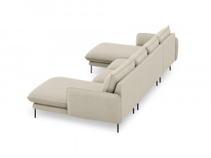 Coltar tapitat Vienna 6 locuri picioare negru – L350 x l170 x h95 - Img 2