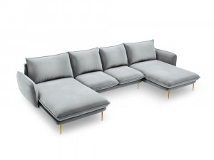 Coltar tapitat Vienna 6 locuri velvet/picioare gold – L350 x l170 x h95 - Img 11